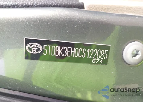 2012 Toyota Highlander Base V6 z USA, uszkodzony, nr VIN 5TDBK3EH0CS122085